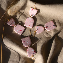 Load image into Gallery viewer, Pink poppy dangle hook earrings