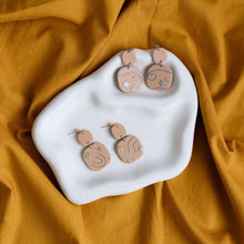 Load image into Gallery viewer, Geometric Neutral Sparkly dangle Earrings