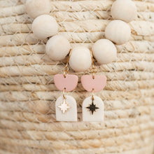 Load image into Gallery viewer, Dainty Blush Pink Dangle with 18k Gold Plated Star Charm