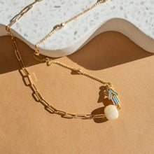 Load image into Gallery viewer, Hamsa Hand 18k gold plated necklace