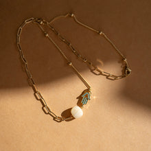 Load image into Gallery viewer, Hamsa Hand 18k gold plated necklace