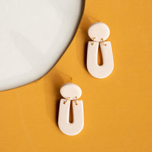 Load image into Gallery viewer, Handmade Minimal Neutral U-shape Dangle Earrings earrings (In multiple colours.)