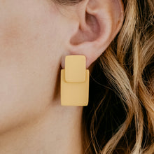 Load image into Gallery viewer, Bold Neutral Geometric Statement Stud Earrings (In multiple colours.)