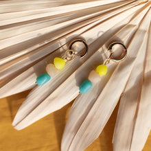 Load image into Gallery viewer, Fun dangle earrings with 18k gold plated hoops