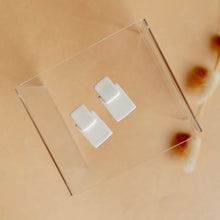 Load image into Gallery viewer, Bold Neutral Geometric Statement Stud Earrings (In multiple colours.)