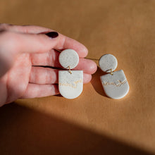 Load image into Gallery viewer, Handmade Neutral Textured Unique Dangle Earrings