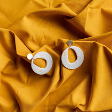 Load image into Gallery viewer, Neutral Colour Granite Pattern Textured Bold Lightweight Hoop Earrings