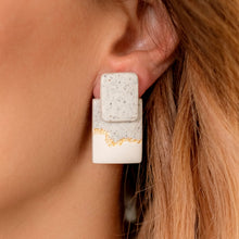 Load image into Gallery viewer, Unique Handmade Minimal Geometric statement Stud Earrings