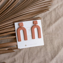 Load image into Gallery viewer, Handmade Minimal Neutral Bold Arch Dangle Earrings earrings (In multiple colours.)