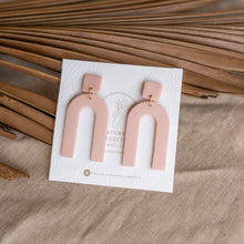 Load image into Gallery viewer, Handmade Minimal Neutral Bold Arch Dangle Earrings earrings (In multiple colours.)