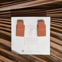 Load image into Gallery viewer, Bold Neutral Geometric Statement Stud Earrings (In multiple colours.)