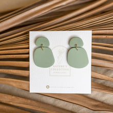 Load image into Gallery viewer, Organic shape minimal neutral dangle earrings. (In six colours.)