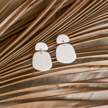 Load image into Gallery viewer, Organic shape minimal neutral dangle earrings. (In six colours.)