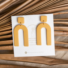Load image into Gallery viewer, Handmade Minimal Neutral Bold Arch Dangle Earrings earrings (In multiple colours.)