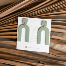 Load image into Gallery viewer, Handmade Minimal Neutral Bold Arch Dangle Earrings earrings (In multiple colours.)