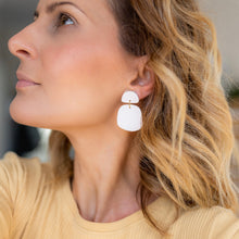 Load image into Gallery viewer, Organic shape minimal neutral dangle earrings. (In six colours.)