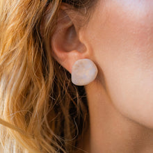 Load image into Gallery viewer, Organic shape handmade clay stud earrings with gold details