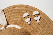 Load image into Gallery viewer, Unique Neutral Statement Golden Brass Sun Dangle Earrings