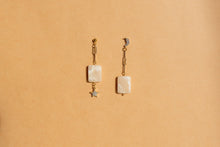 Load image into Gallery viewer, Boho Asymmetric Neutral Marble Dangle Earrings
