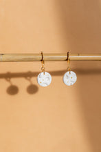 Load image into Gallery viewer, Dainty Round White Gold Plated Hoop Earrings with Star Pattern