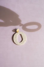 Load image into Gallery viewer, Boho Lightweight Neutral Textured Statement Earrings with Golden Brass post