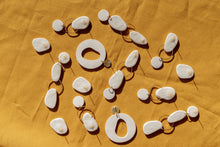 Load image into Gallery viewer, Boho Lightweight Neutral Textured Statement Earrings with Golden Brass post