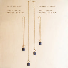 Load image into Gallery viewer, Boho Minimal Black and Blue Marble Gold Plated Jewellery / Paperclip Chain Choker Necklace / Dainty Asymmetric Star and Moon Earrings