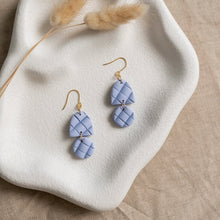 Load image into Gallery viewer, Minimalistic Puffy Square Dreamy Blue Dangle
