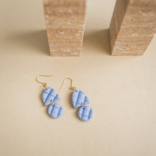 Load image into Gallery viewer, Minimalistic Puffy Square Dreamy Blue Dangle
