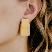 Load image into Gallery viewer, Bold Neutral Geometric Statement Stud Earrings (In multiple colours.)
