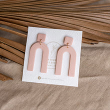 Load image into Gallery viewer, Handmade Minimal Neutral Bold Arch Dangle Earrings earrings (In multiple colours.)
