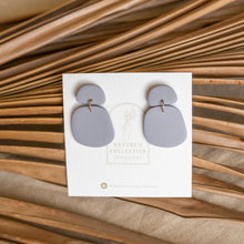 Load image into Gallery viewer, Organic shape minimal neutral dangle earrings. (In six colours.)
