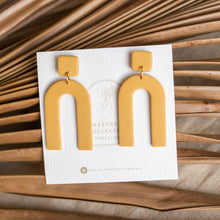 Load image into Gallery viewer, Handmade Minimal Neutral Bold Arch Dangle Earrings earrings (In multiple colours.)
