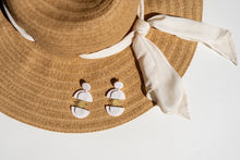 Load image into Gallery viewer, Unique Neutral Statement Golden Brass Sun Dangle Earrings
