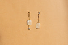 Load image into Gallery viewer, Boho Asymmetric Neutral Marble Dangle Earrings
